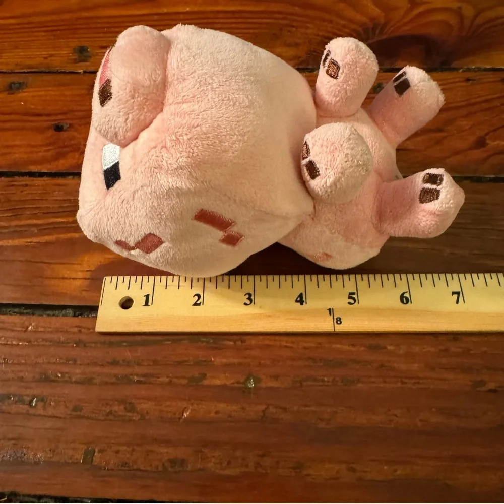 🧩 Mojang Minecraft Baby Pig Plush Stuffed Animal Toy Pink Derp Eyes 2014 7”